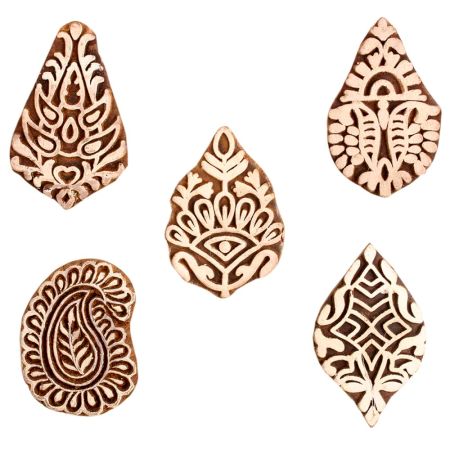 Set of 5 Piece New Mix Wooden Printing Block